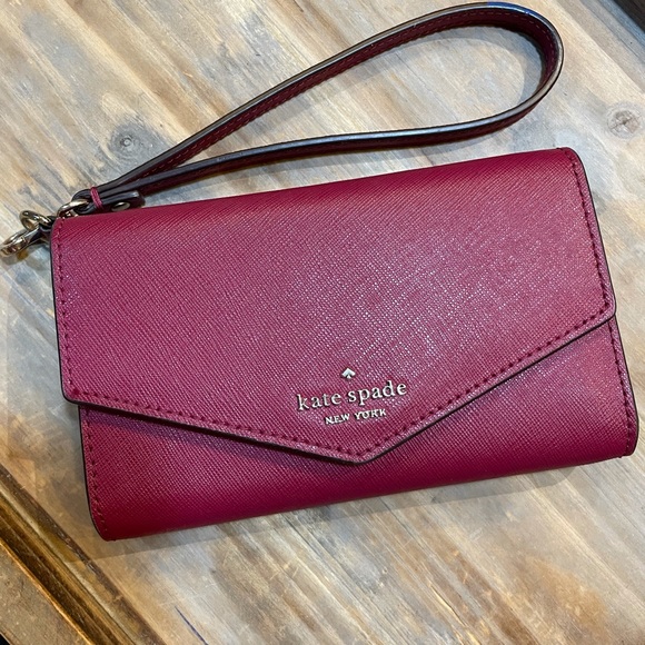 kate spade Handbags - kate spade Burgundy Envelope Wristlet Clutch
